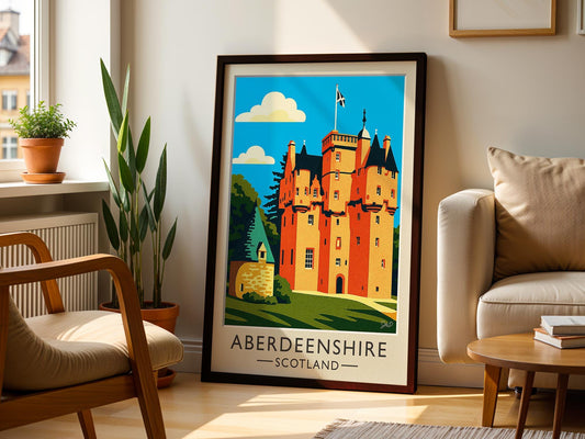 Aberdeenshire Castle Print – Craigievar Scotland Travel Poster