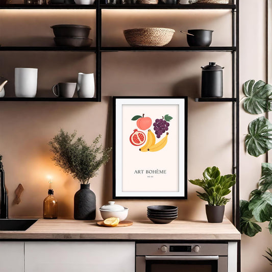 Art Boheme No 05 Abstract Print, Mid Century Modern Kitchen Wall Art, Minimalist Sage Green Poster, Eclectic Gallery Decor, Wall Art