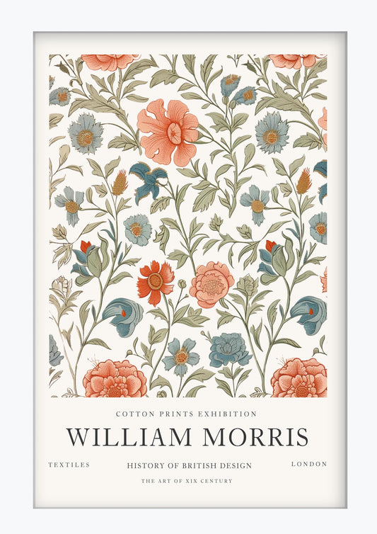 William Morris Peony Art Print, V&A Museum Exhibition Poster, Arts and Crafts Flower Wall Art, Giclee Paper Print, Framed Botanical Art