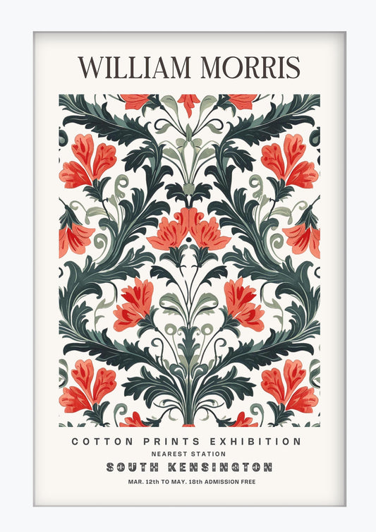 William Morris South Kensington Poster, Dark Academia Wall Art, Arts and Crafts Bird Print, Wall Art, Vintage Museum Decor, Framed