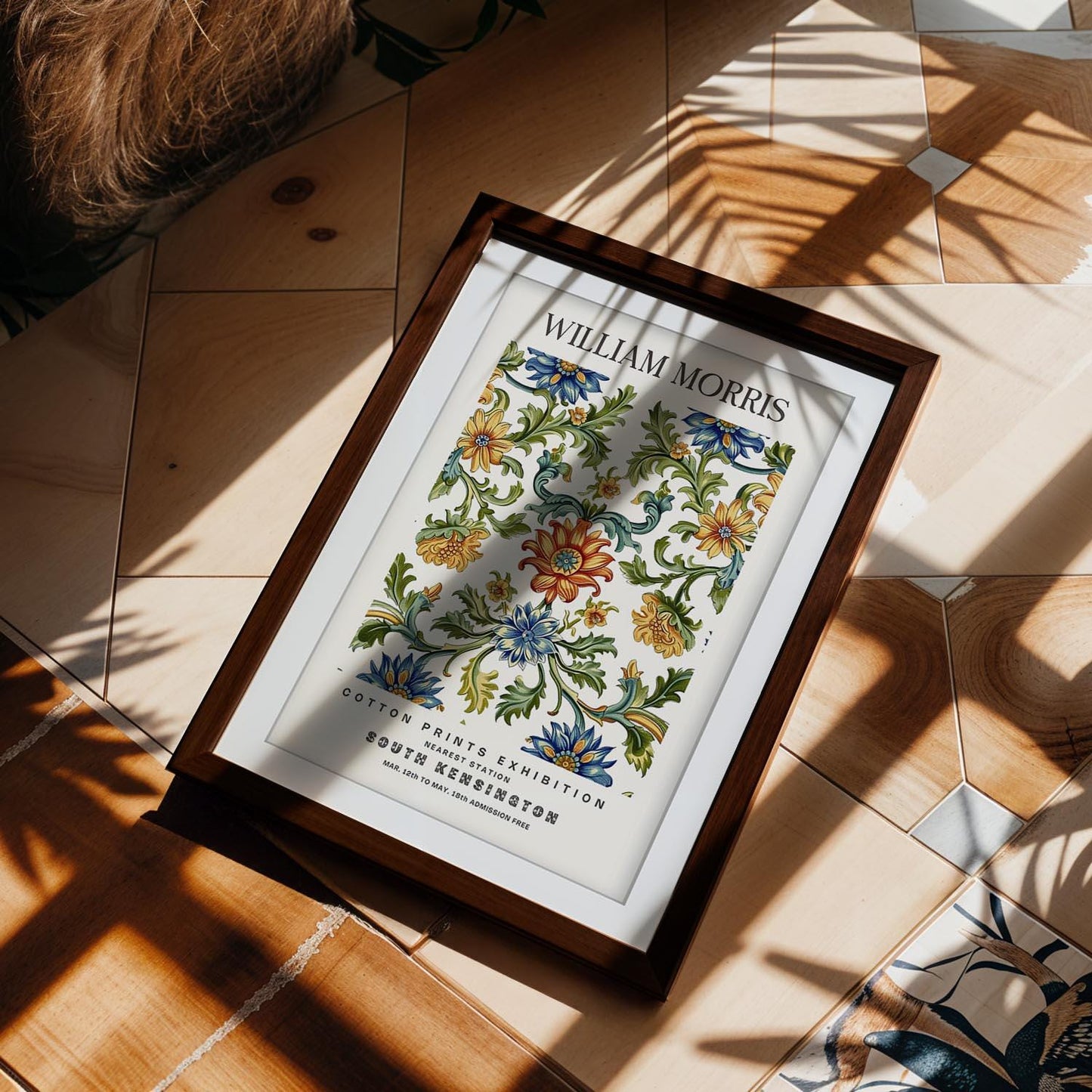 William Morris Exhibition Art Print, South Kensington Floral Poster, Bird Print, Giclee Paper Poster, Vintage Museum Wall Art, Framed