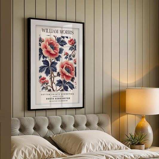 William Morris Red Peony Art Print, History of British Design Poster, Victorian Floral Wall Art, Giclee Poster, London Museum Art Decor