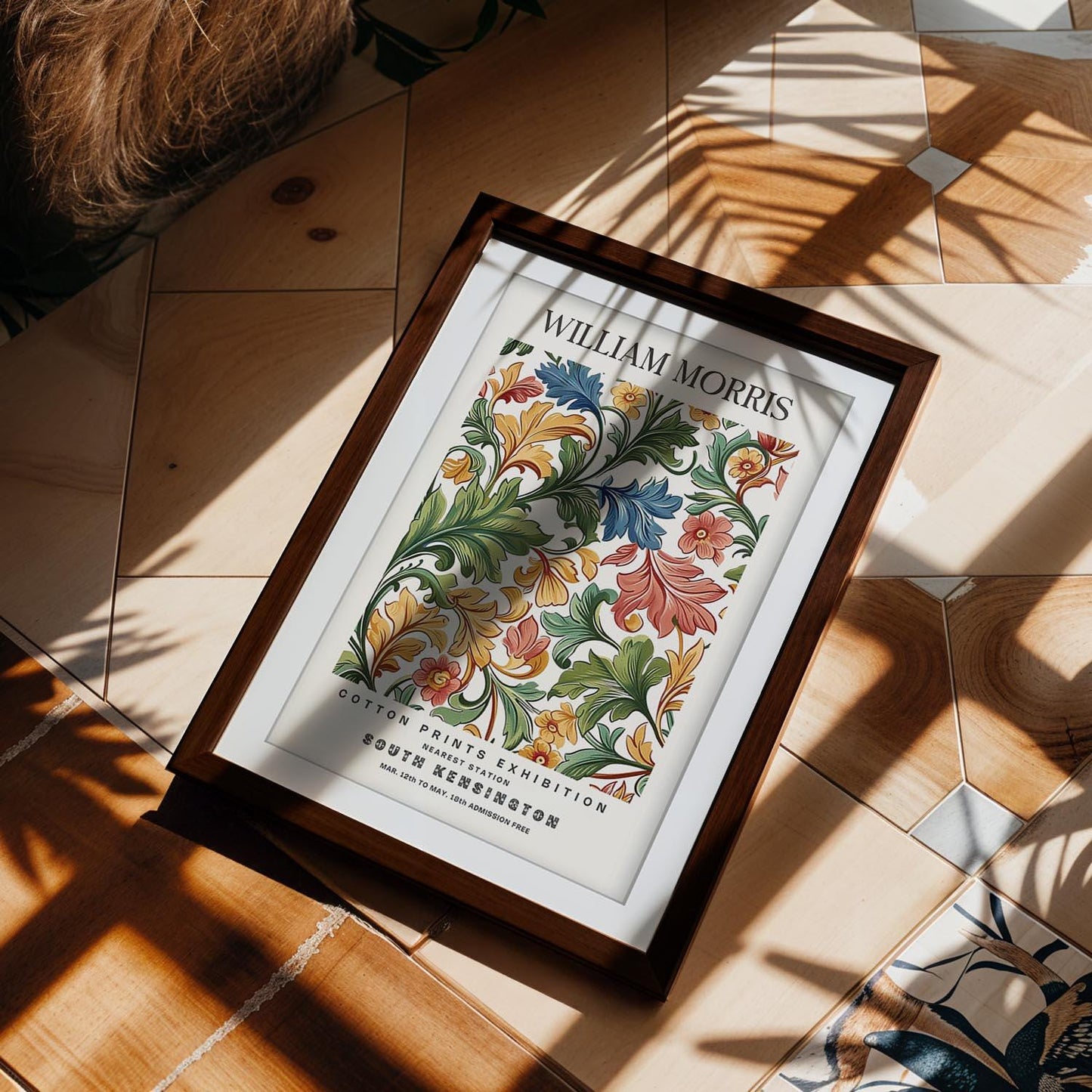 William Morris Framed Wall Art, South Kensington Exhibition Floral Cotton Print Poster, Arts and Crafts Botanical Decor, British Design