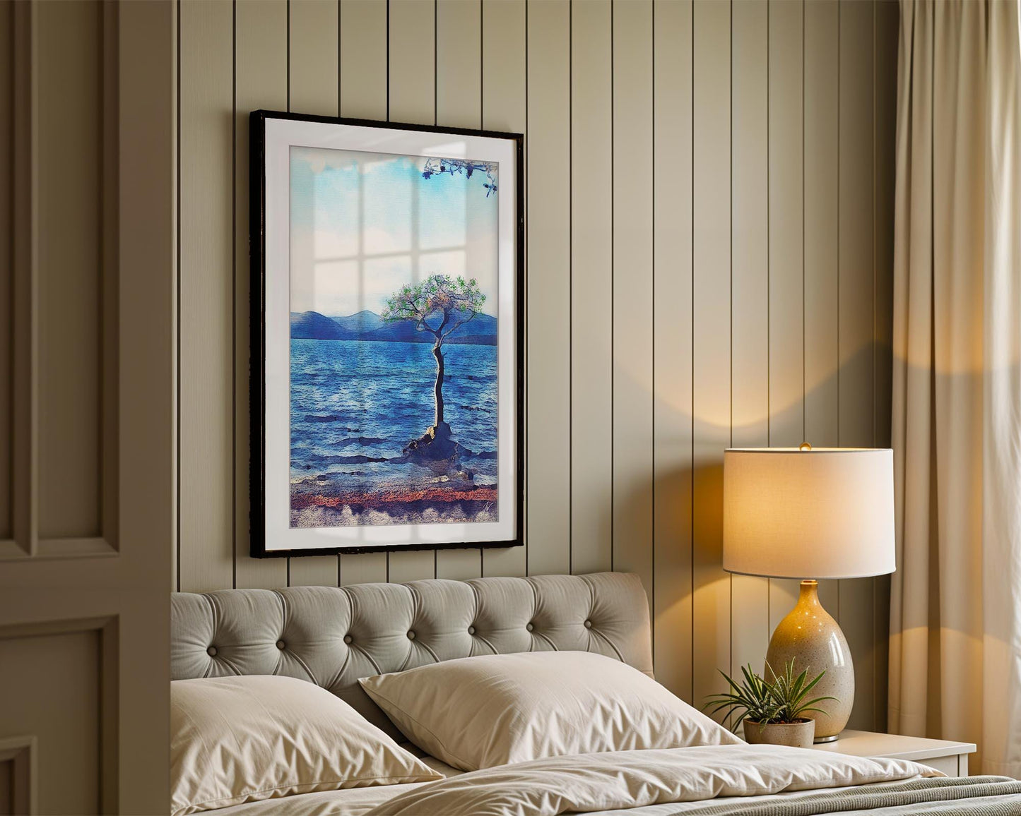 Loch Lomond Watercolor Print, Balmaha Bay Scottish Landscape Decor
