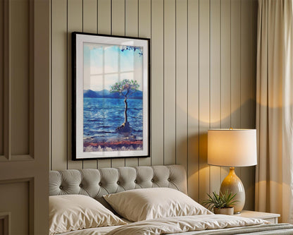 Loch Lomond Watercolor Print, Balmaha Bay Scottish Landscape Decor