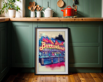 Barrowland Ballroom Glasgow Watercolour Print – Iconic Neon Stars Venue Art