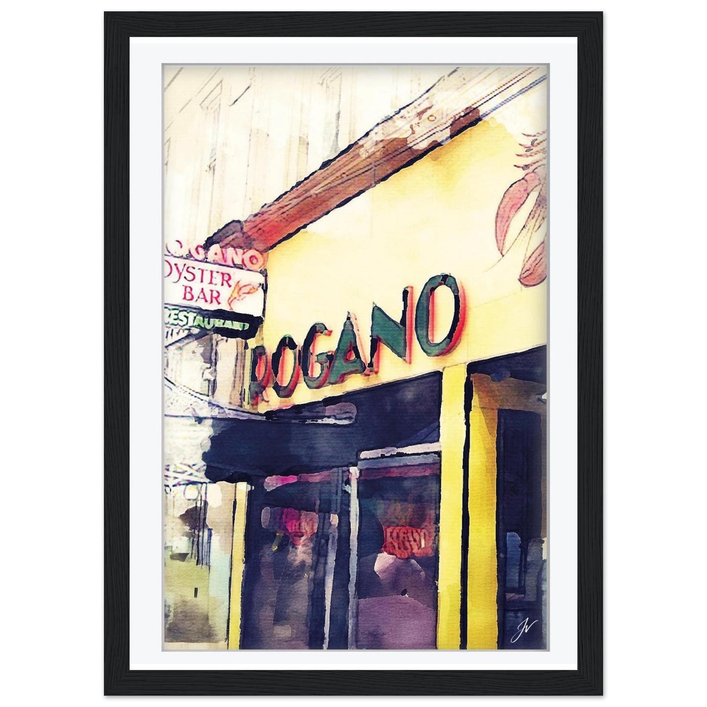 Rogano Glasgow Art Deco Oyster Bar Watercolour Print – Vibrant Wall Art