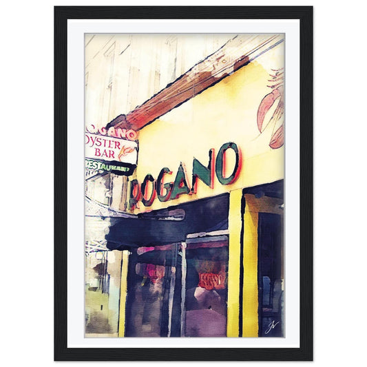 Rogano Glasgow Art Deco Oyster Bar Watercolour Print – Vibrant Wall Art