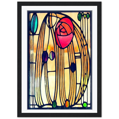 Mackintosh Rose Art Nouveau Print, Glasgow Style Watercolor Wall Art