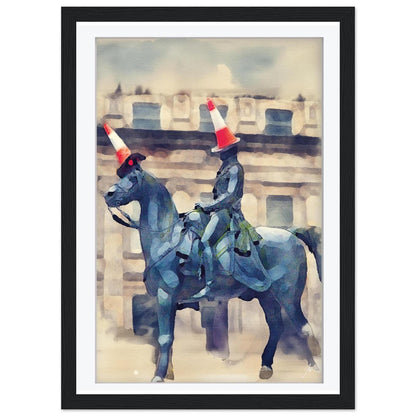 Duke of Wellington Statue Print | Traffic Cone Glasgow Art | Watercolour Scottish Decor