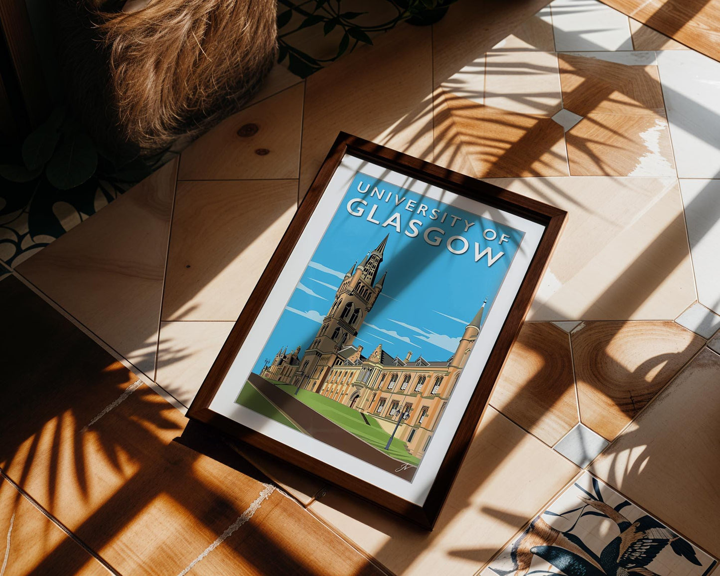 University of Glasgow Vintage Poster | Gilbert Scott Building Architecture Print