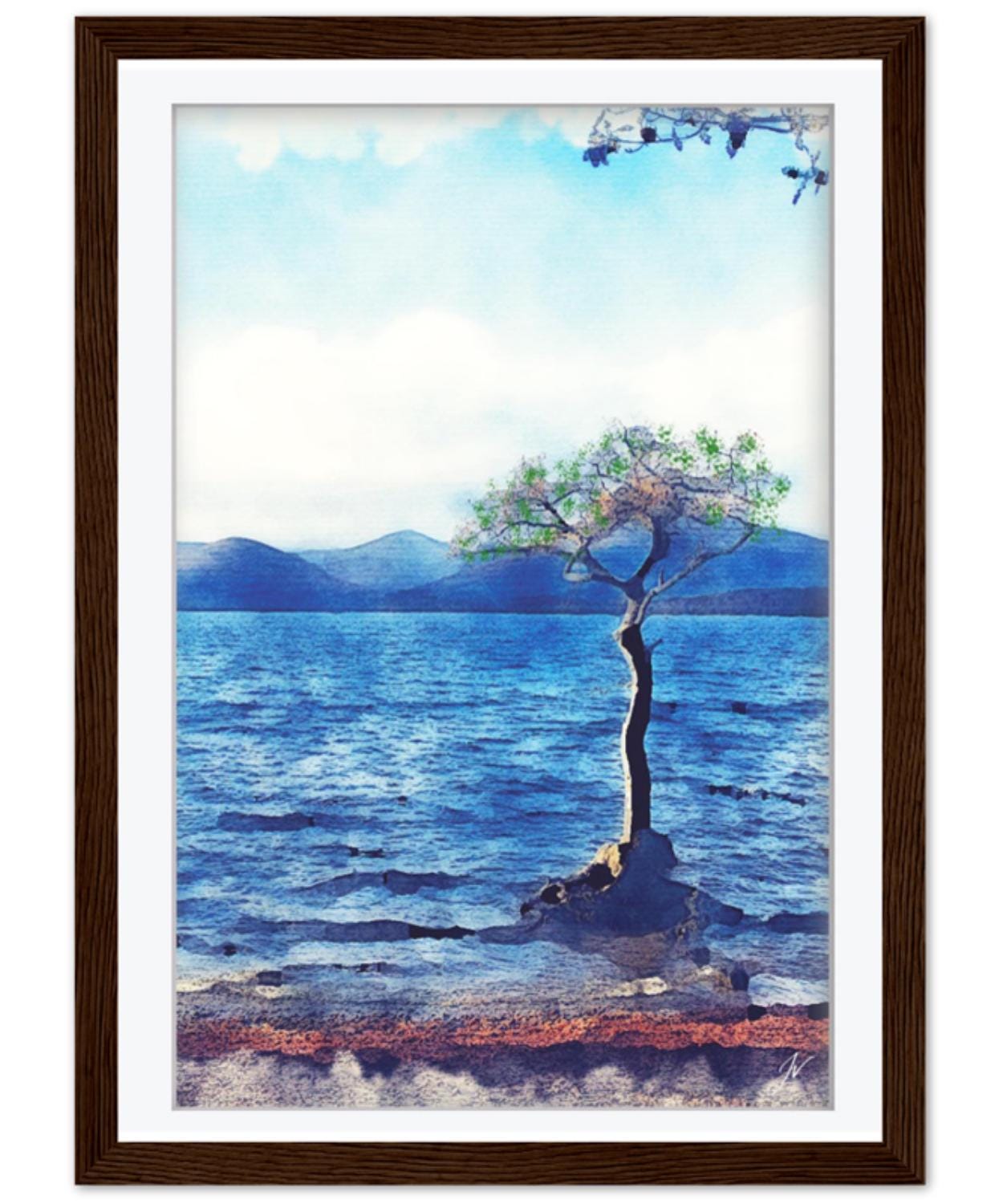 Loch Lomond Watercolor Print, Balmaha Bay Scottish Landscape Decor