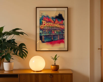 Barrowland Ballroom Glasgow Watercolour Print – Iconic Neon Stars Venue Art