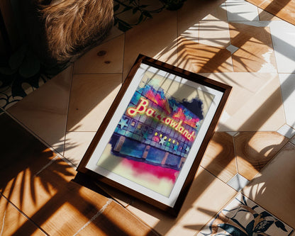 Barrowland Ballroom Glasgow Watercolour Print – Iconic Neon Stars Venue Art
