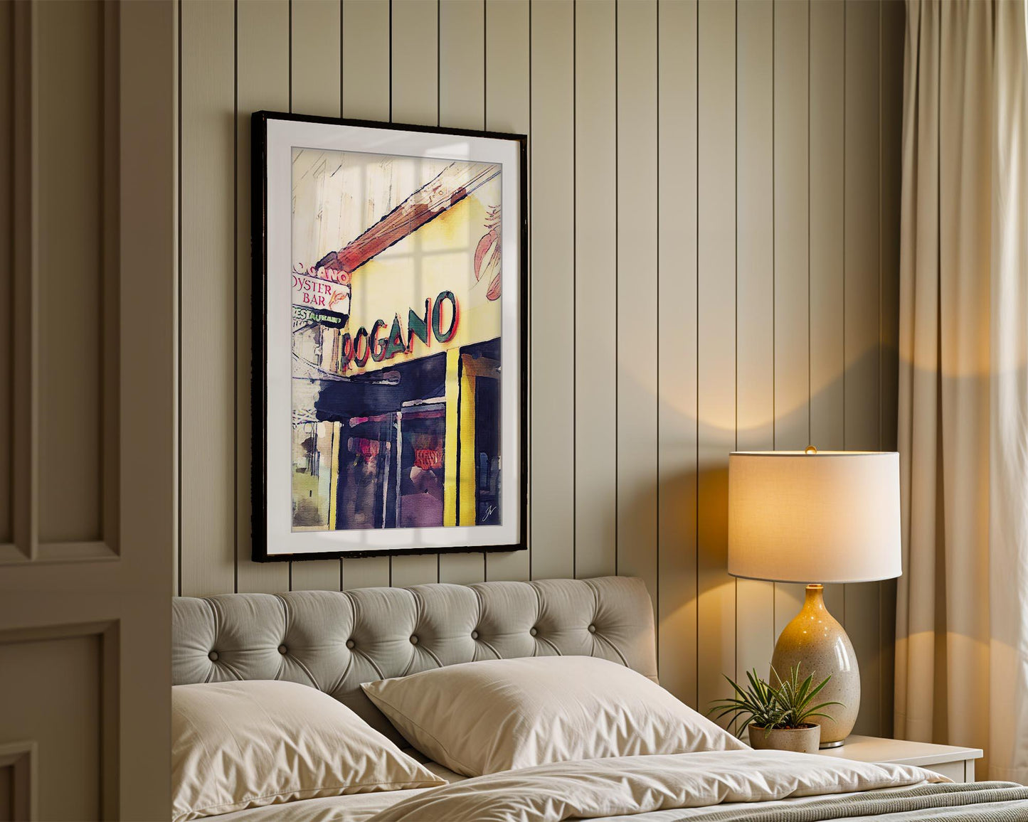 Rogano Glasgow Art Deco Oyster Bar Watercolour Print – Vibrant Wall Art
