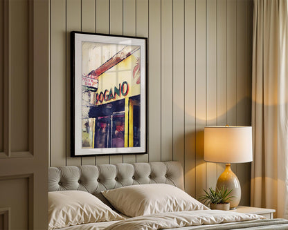 Rogano Glasgow Art Deco Oyster Bar Watercolour Print – Vibrant Wall Art