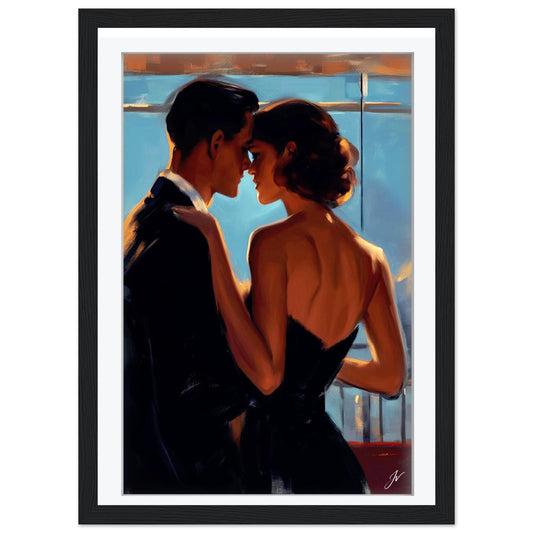 Jacque Goodnight Print | Vintage City Skyline Decor | Cinematic Couple Wall Art | Anniversary Gift | Bedroom Wall Decor