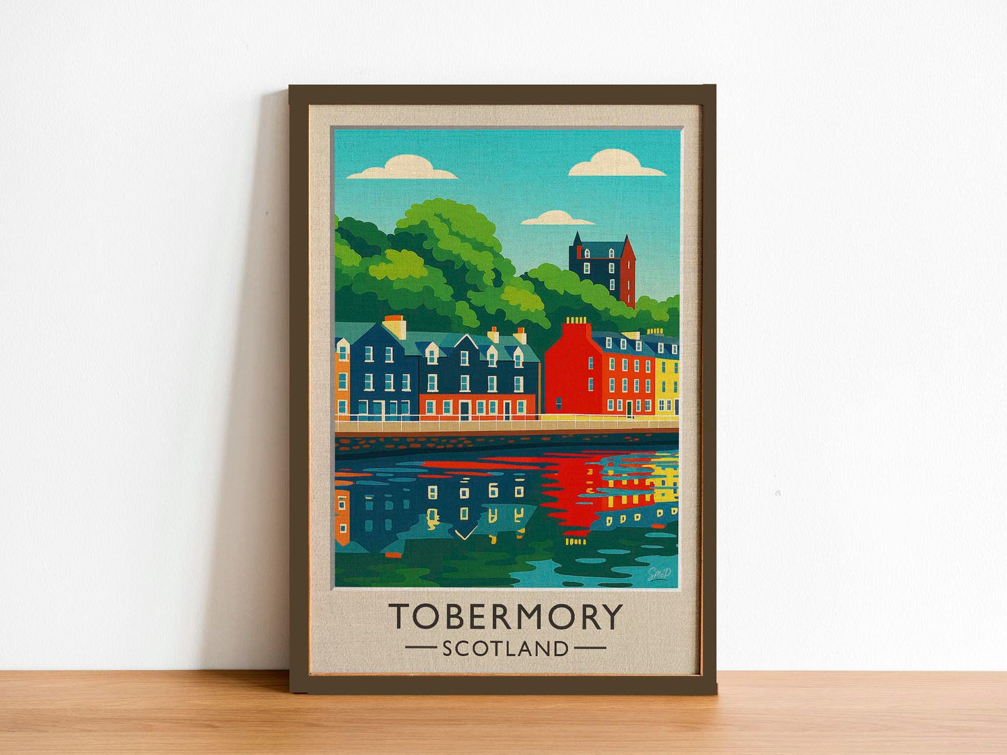Impression Tobermory Écosse Port – Affiche de voyage rétro du milieu du siècle