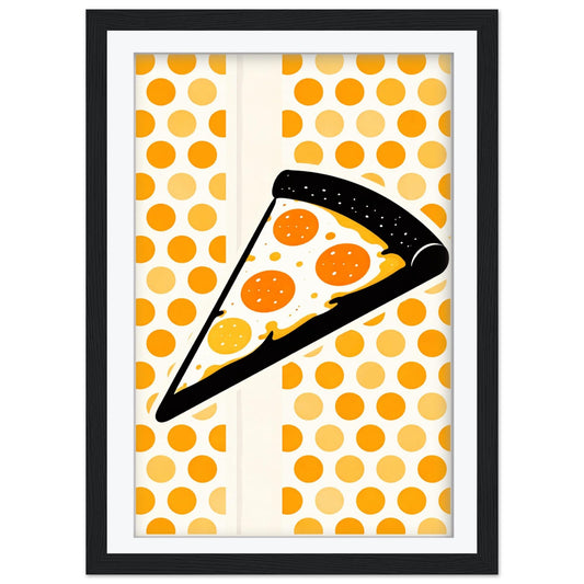 Pizza Art Print, Retro Italian Kitchen Poster, Striped Food Wall Art, Mid Century Modern Dining Decor, Framed Pizza Poster, Foodie Gift