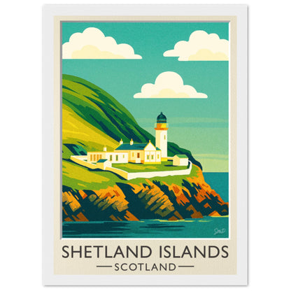 Impression Phare des îles Shetland – Art mural rétro Sumburgh Head Écosse