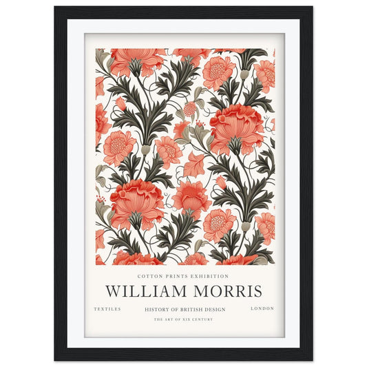 William Morris Art Print, Victoria and Albert Museum Poster, Cotton Print Exhibition Wall Art, Floral Arts and Crafts Decor, Framed Print