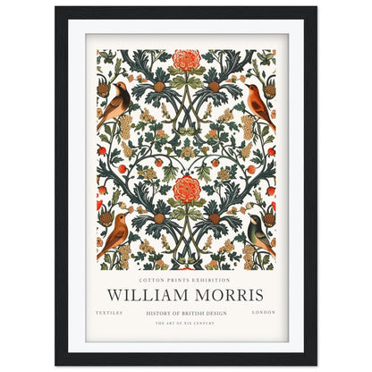William Morris Exhibition Print, Victoria and Albert Museum Poster, Cotton Print Wall Art, Arts and Crafts Floral Decor, Framed Print