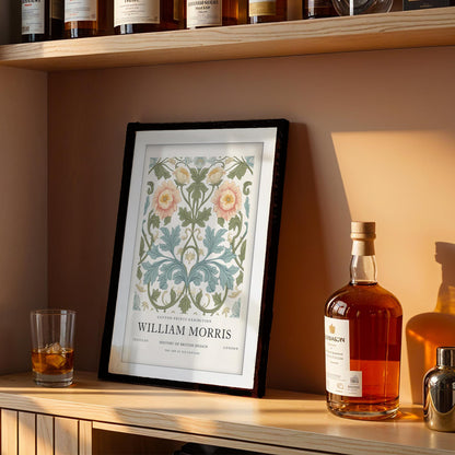 William Morris Centenary Print, Arts and Crafts Movement Poster, V&A Museum Floral Wall Art, Botanical Giclee Paper Print, Framed Art