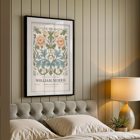 William Morris Centenary Print, Arts and Crafts Movement Poster, V&A Museum Floral Wall Art, Botanical Giclee Paper Print, Framed Art