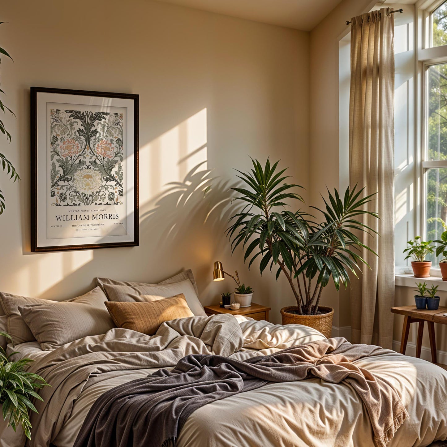 William Morris V&A Exhibition Art, Pimpernel Floral Museum Poster, Arts and Crafts Moody Wall Art, Vintage Print, Framed Poster