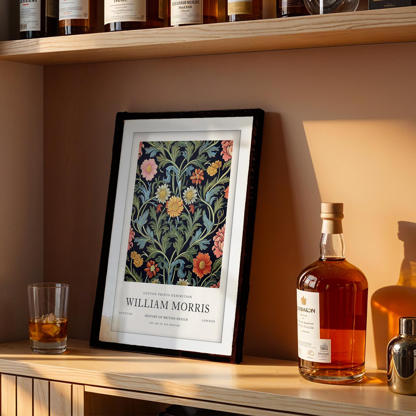 William Morris Strawberry Thief Print, V&A Museum Exhibition Poster, Arts and Crafts Bird Wall Art, Vintage Print, Framed Botanical Art