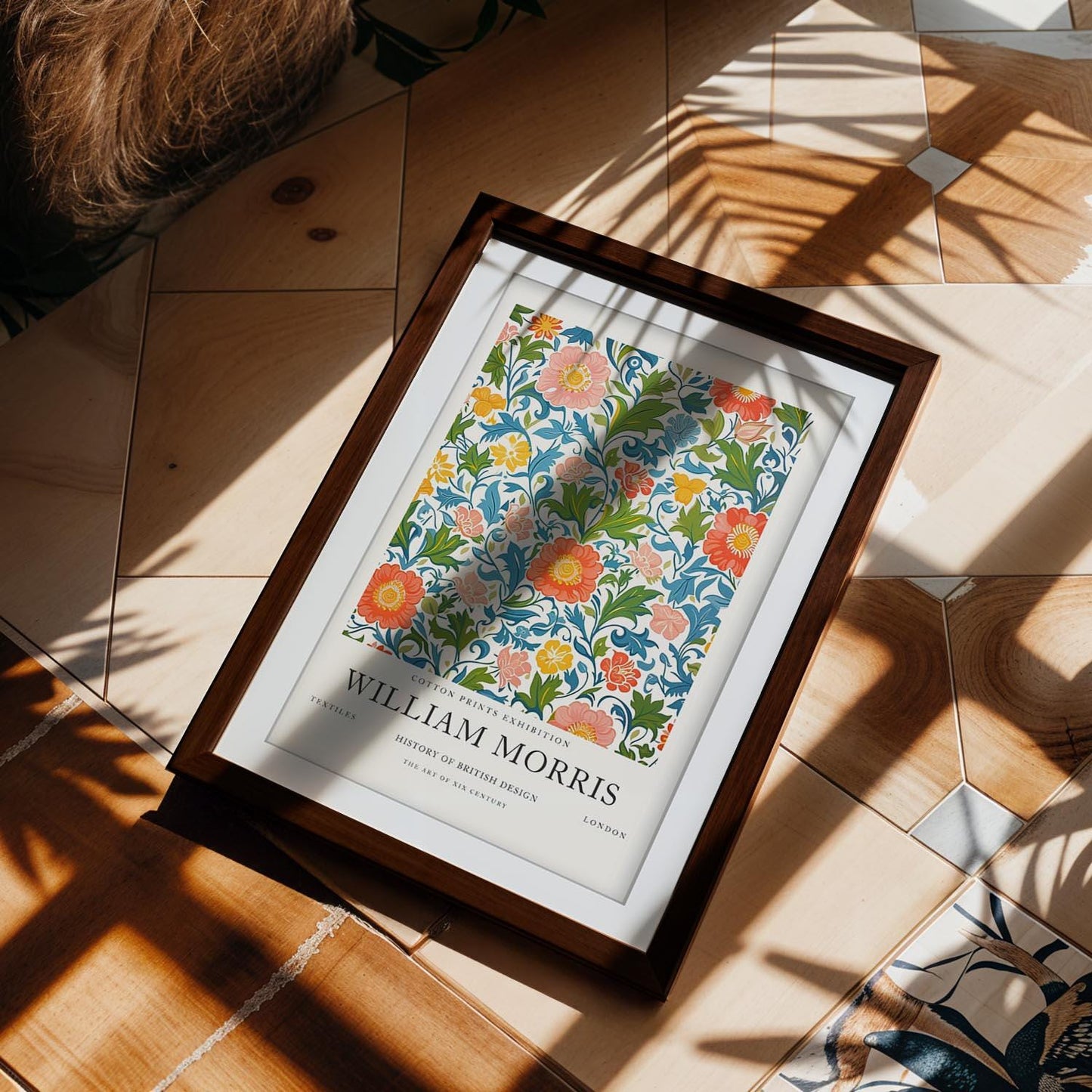 William Morris Chrysanthemum Art Print, V&A Museum Exhibition Poster, Arts and Crafts Flower Wall Art, Giclee Paper Print, Framed Art Poster