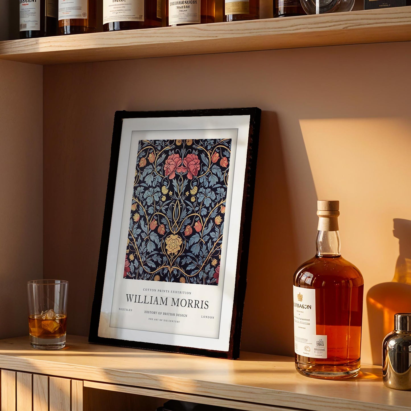 William Morris Cray Art Print, V&A Museum Exhibition Poster, Arts and Crafts Flower Wall Art, Giclee Paper Print, Framed Art Poster