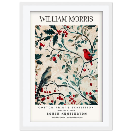William Morris Compton Art Print, V&A Museum Exhibition Poster, Arts and Crafts Flower Wall Art, Giclee Paper Print, Framed Art Poster