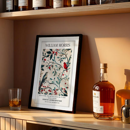 William Morris Compton Art Print, V&A Museum Exhibition Poster, Arts and Crafts Flower Wall Art, Giclee Paper Print, Framed Art Poster