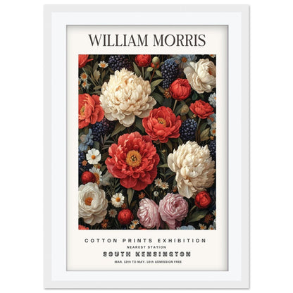 William Morris Chrysanthemum Print, V&A Museum Exhibition Poster, Dark Floral Wall Art, Giclee Paper Print, Arts and Crafts Framed Poster