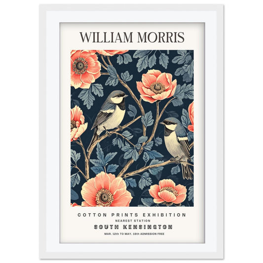 William Morris Pimpernel Art Print, V&A Museum Exhibition Poster, Art Nouveau Flower Wall Art, Giclee Paper Print, Framed Art Poster