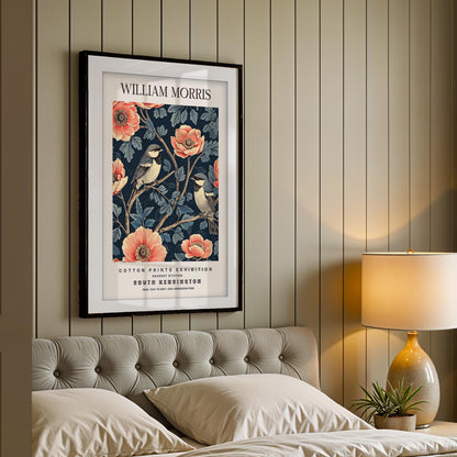 William Morris Pimpernel Art Print, V&A Museum Exhibition Poster, Art Nouveau Flower Wall Art, Giclee Paper Print, Framed Art Poster