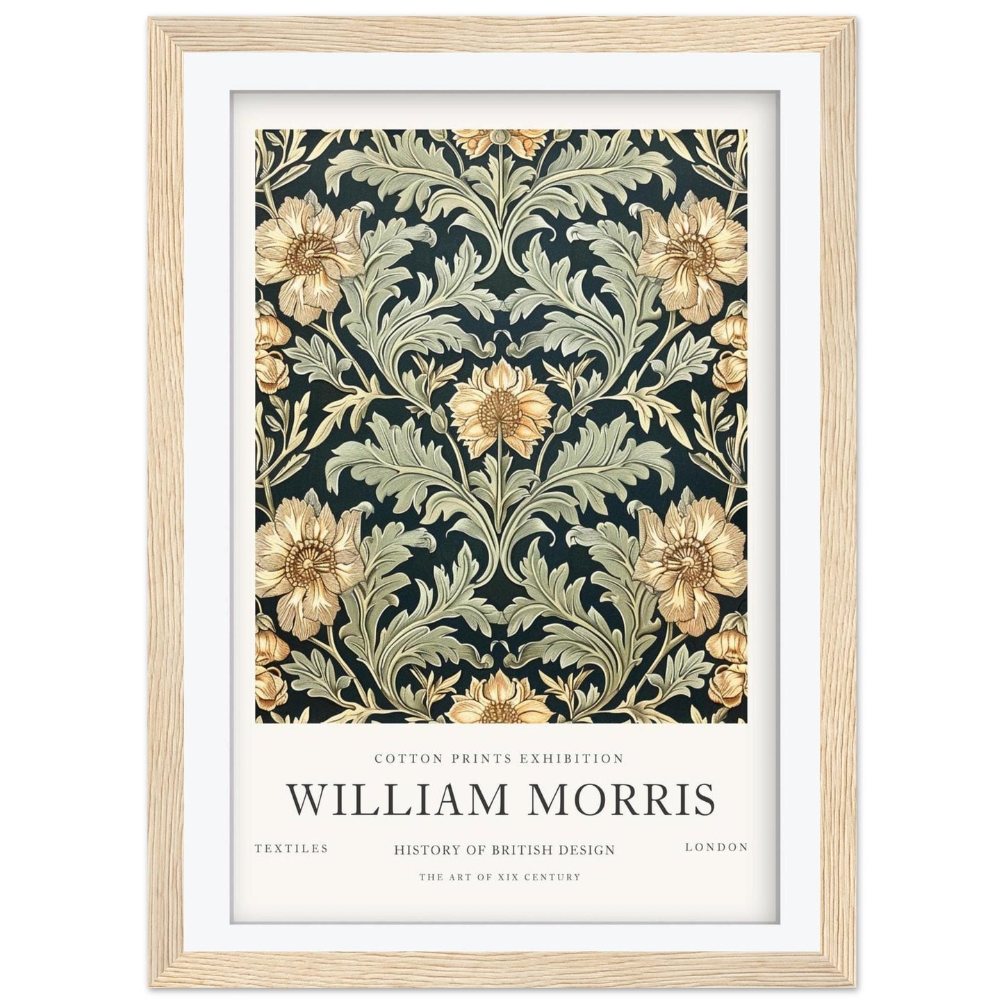 William Morris Anemone Art Print, V&A Museum Exhibition Poster, Arts and Crafts Floral Wall Art, Giclee Paper Print, Framed Art Poster Set