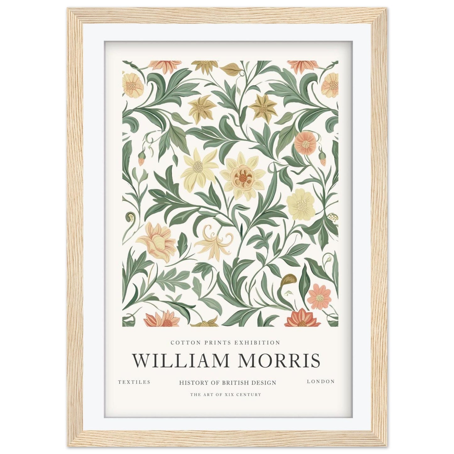 William Morris Dark Floral Art Print, V&A Museum Exhibition Poster, Moody Botanical Wall Art, Giclee Paper Print, Dark Academia Framed Art