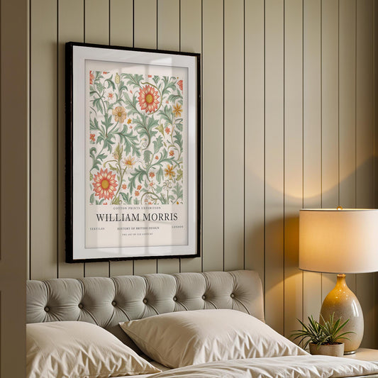 William Morris Meadow Art Print, V&A Museum Exhibition Poster, Sage Green Floral Art, Giclee Paper Print, Heritage Wall Decor