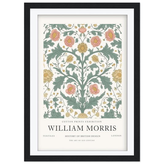 William Morris Exhibition Art Print, Pastel Floral Poster, Botanical Wall Decor, Giclee Paper Poster, Framed Vintage Art, Cottagecore Print