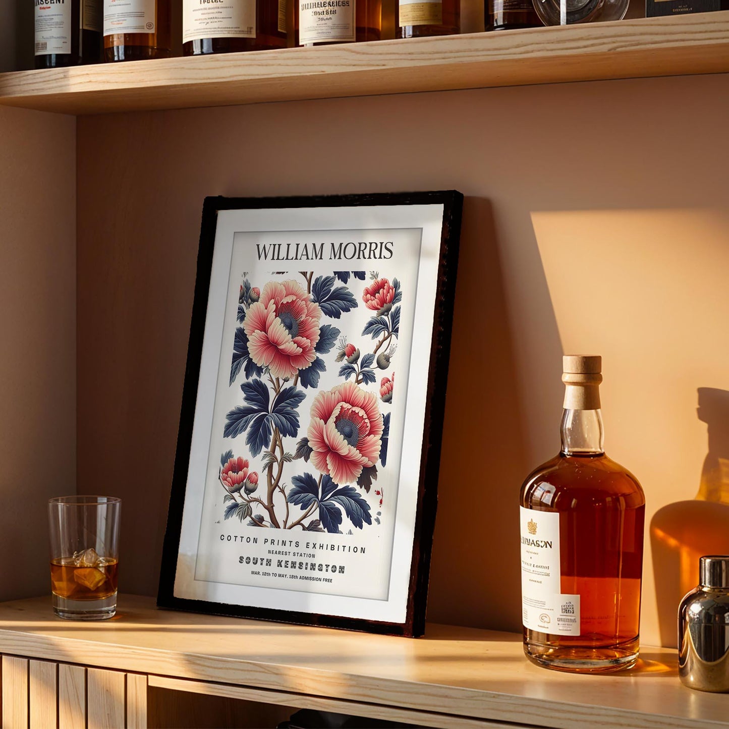 William Morris Red Peony Art Print, History of British Design Poster, Victorian Floral Wall Art, Giclee Poster, London Museum Art Decor