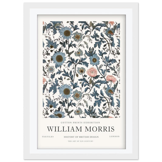 William Morris Daisy Art Print, History of British Design Poster, Blue Botanical Wall Art, Giclee Museum Poster, Vintage London