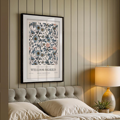 William Morris Daisy Art Print, History of British Design Poster, Blue Botanical Wall Art, Giclee Museum Poster, Vintage London