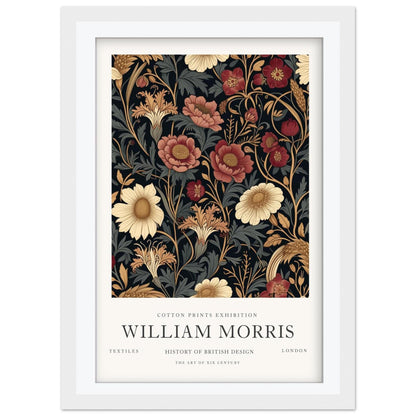 William Morris Red Floral Art Print, History of British Design Poster, Ruby Botanical Wall Art, Giclee Museum Poster, London Gallery Decor