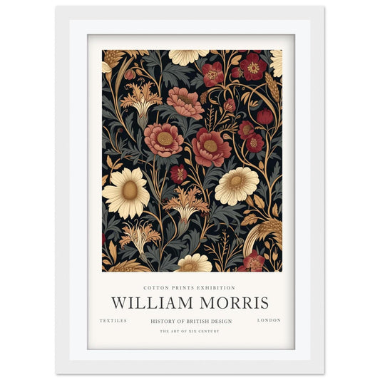 William Morris Red Floral Art Print, History of British Design Poster, Ruby Botanical Wall Art, Giclee Museum Poster, London Gallery Decor