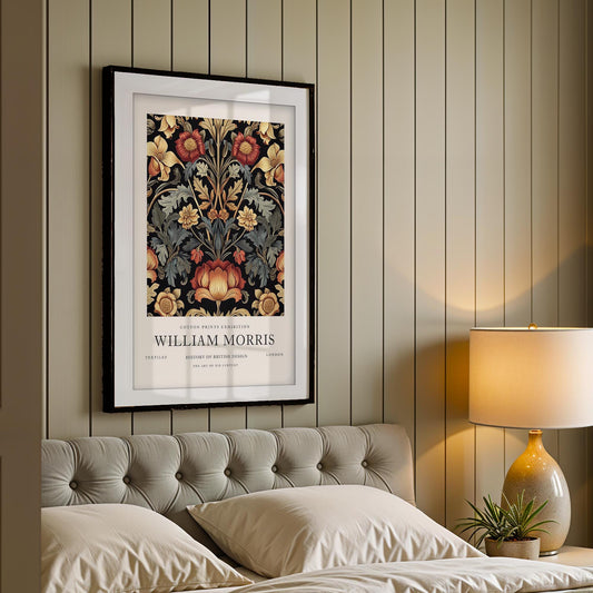William Morris Golden Tulip Art Print, History of British Design Poster, Moody Symmetrical Wall Art,Vintage London Gallery Decor