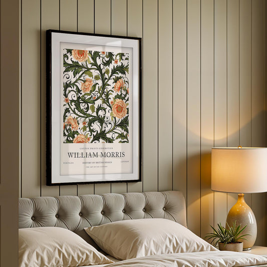 William Morris Peony Art Print, History of British Design Poster, Sage Green Botanical Wall Art, Giclee Poster, Vintage London Gallery Decor