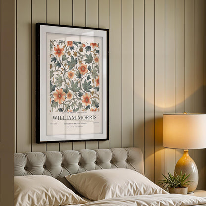 William Morris Floral Art Print, History of British Design Poster, Blue Acanthus Wall Art, Museum Poster, South Kensington Exhibition Decor