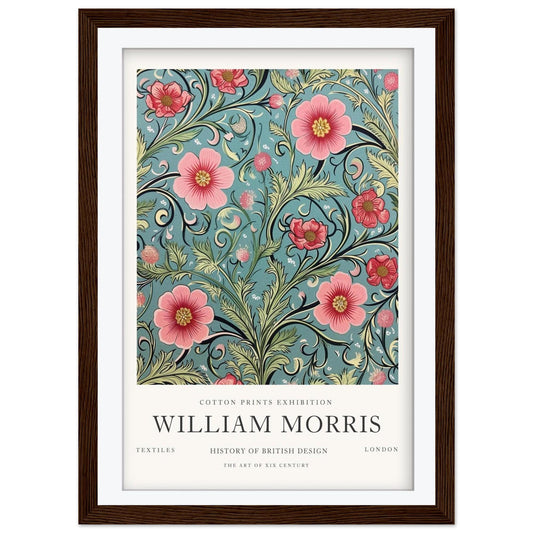 William Morris Floral Art Print, History of British Design Poster, Sky Blue Wall Art, Giclee Museum Poster, South Kensington London Decor